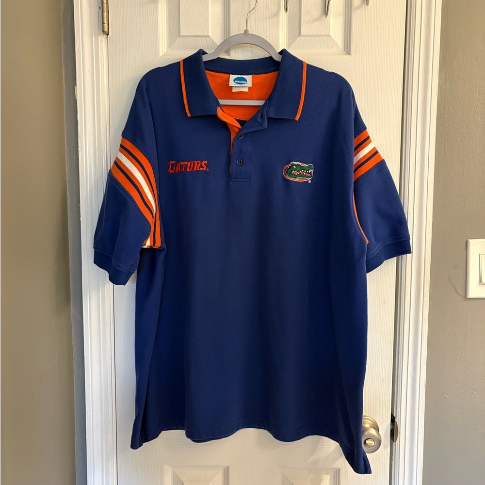 Vintage Y2K Men’s Florida Gators Polo Shirt Size 2 XL Blue.